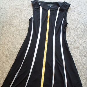 Striped slipover lined swing dress